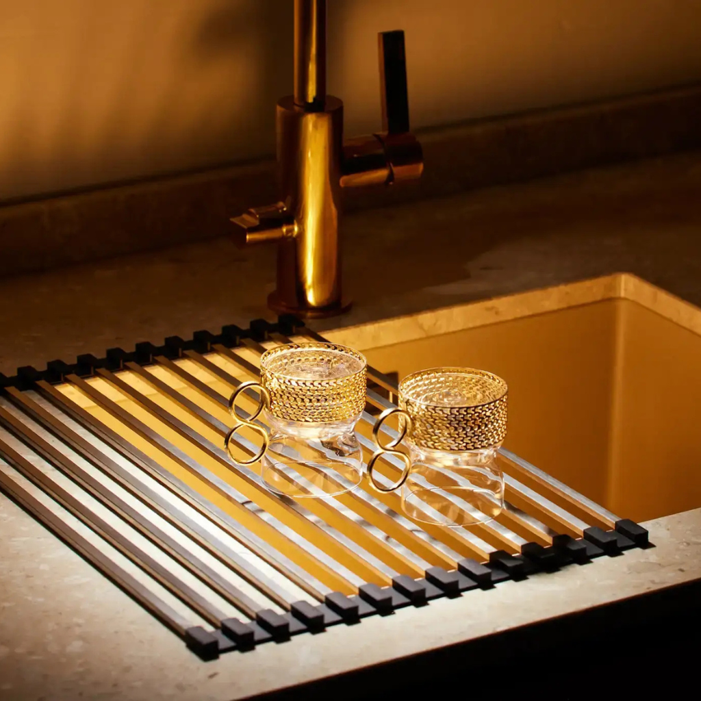 Rolling Over-Sink Dish Drying Rack