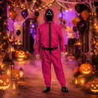 Halloween Costume Jumpsuit Mask Party Outfit