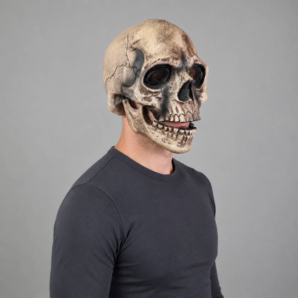 Halloween Costume Mask Skull Moving Jaw Cosplay Accessory