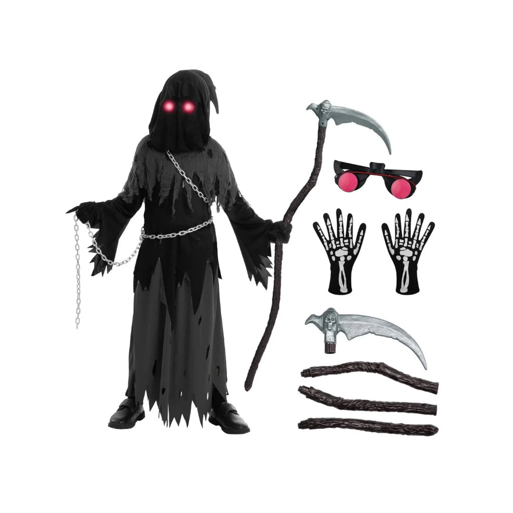 Halloween Costumes Grim Reaper Hooded Robe Set