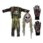 Halloween Costumes Skeleton Zombie Mask Outfit Set