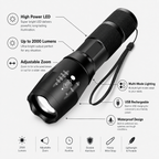 High Power Flashlight LED Tactical Waterproof Multi Mode
