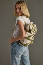 Cream & Olive Western Backpack