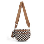 Kaylee Mixed Media Double Zip Crossbody Sling Bag