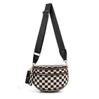 Kaylee Mixed Media Double Zip Crossbody Sling Bag