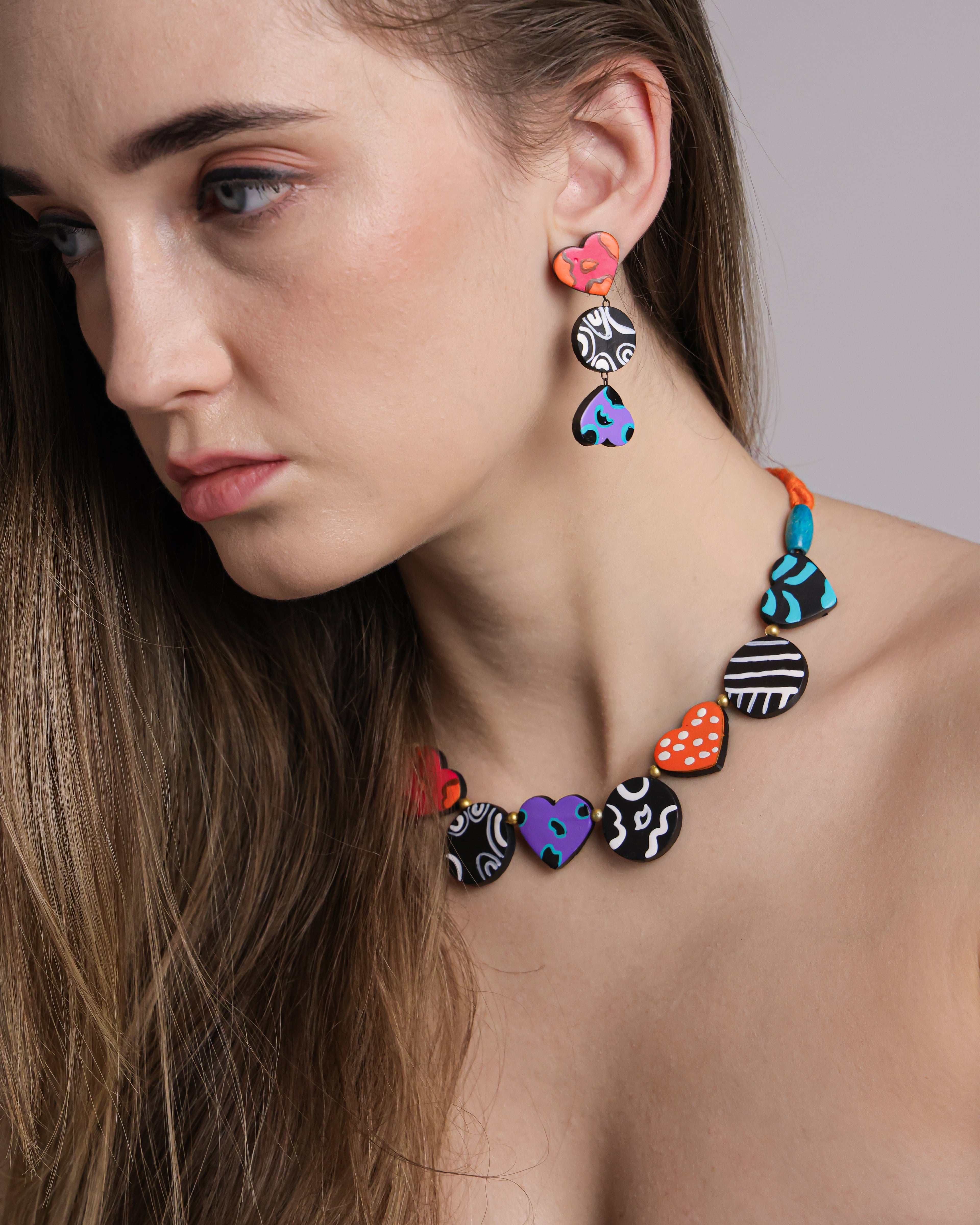 Petal & Slate: Minimalist Terracotta Heart Duo