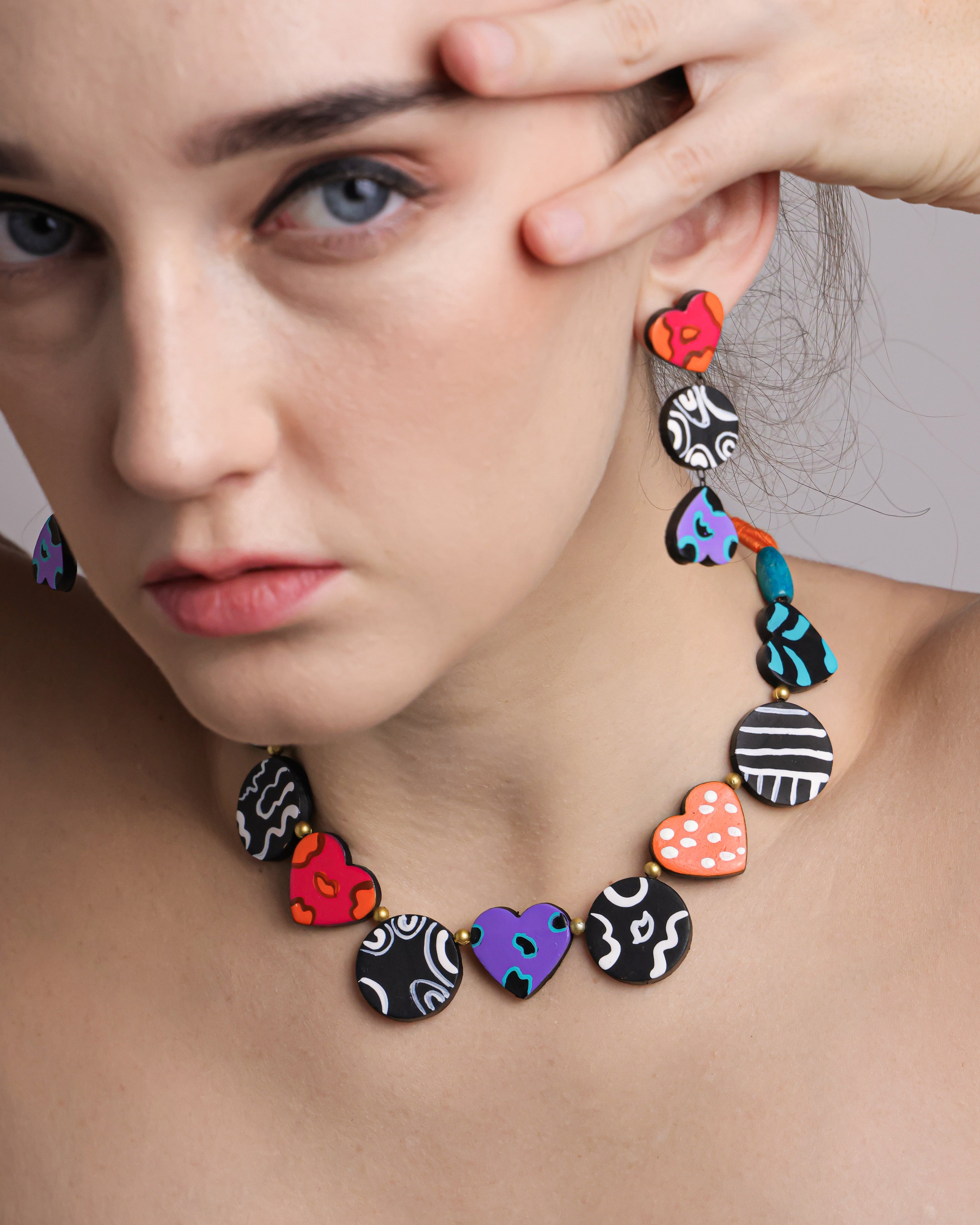 Petal & Slate: Minimalist Terracotta Heart Duo