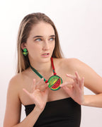 Kiwi & Watermelon Clay Necklace Set