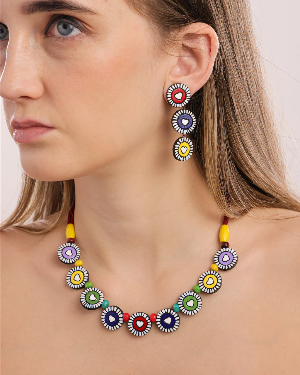 Handcrafted Terracotta Necklace & Statement Earrings | Timeless Earthy Elegance