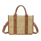 Mericela Mixed Media Straw Tote