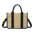 Mericela Mixed Media Straw Tote