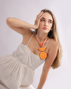 Mandarin Orange Terracotta Clay Jewelry Set