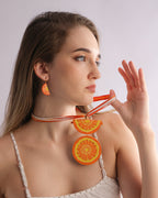 Mandarin Orange Terracotta Clay Jewelry Set