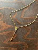 Gold Chain Rosary Necklace