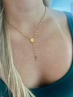 Gold Chain Rosary Necklace