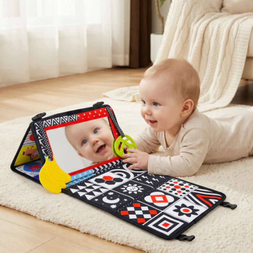 Interactive Baby Mirror Book – Foldable & Washable