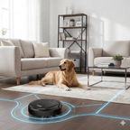 Smart robot vacuum cleaner with ultra-quiet cleaning and HEPA filtration
