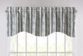 DaDa Bedding Denim Blue Elegance Striped Floral Window Curtain Valance