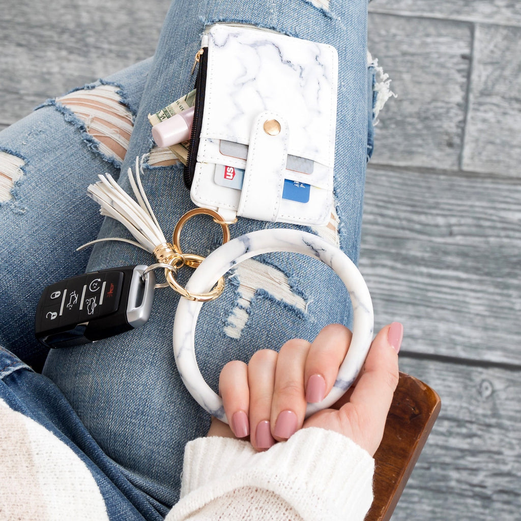 Key Ring ID Wallet Zip Bracelet