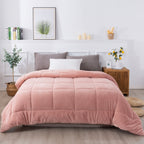 Kasentex Ultra Soft All Season Reversible Plush Sherpa Lined Comforter, Twin, Queen, King