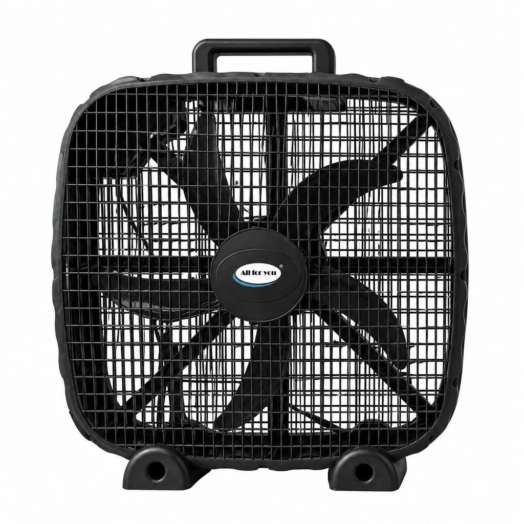 20-Inch 3-Speed Box Fan – Portable Bedroom Fan with Carry Handle, 5-Blade Powerful Airflow & Lightweight Design