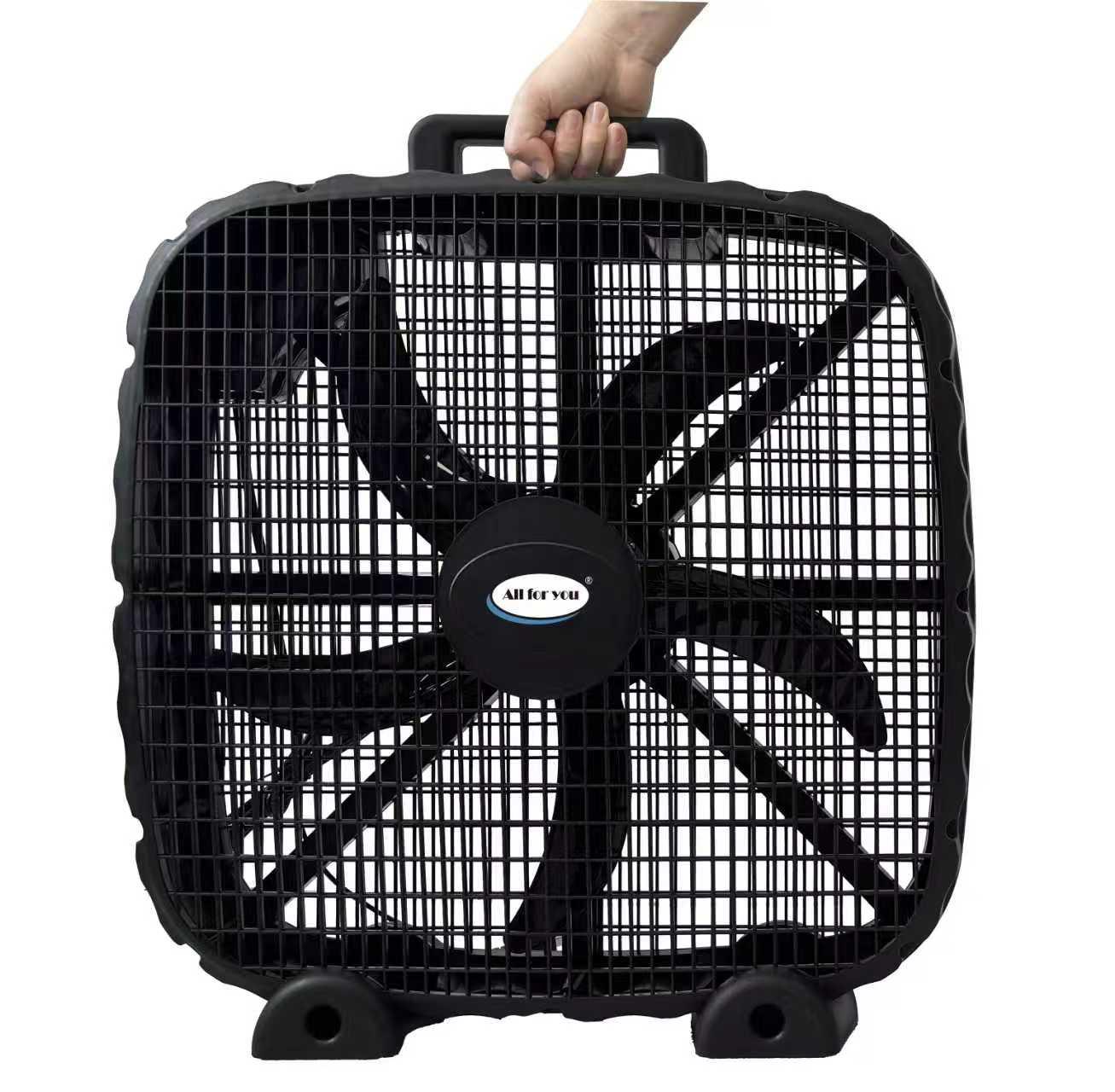 20-Inch 3-Speed Box Fan – Portable Bedroom Fan with Carry Handle, 5-Blade Powerful Airflow & Lightweight Design