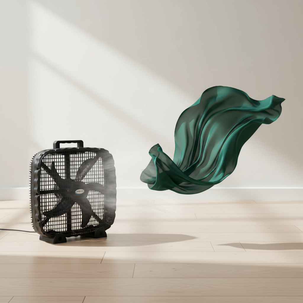 20-Inch 3-Speed Box Fan – Portable Bedroom Fan with Carry Handle, 5-Blade Powerful Airflow & Lightweight Design