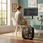 20-Inch 3-Speed Box Fan – Portable Bedroom Fan with Carry Handle, 5-Blade Powerful Airflow & Lightweight Design