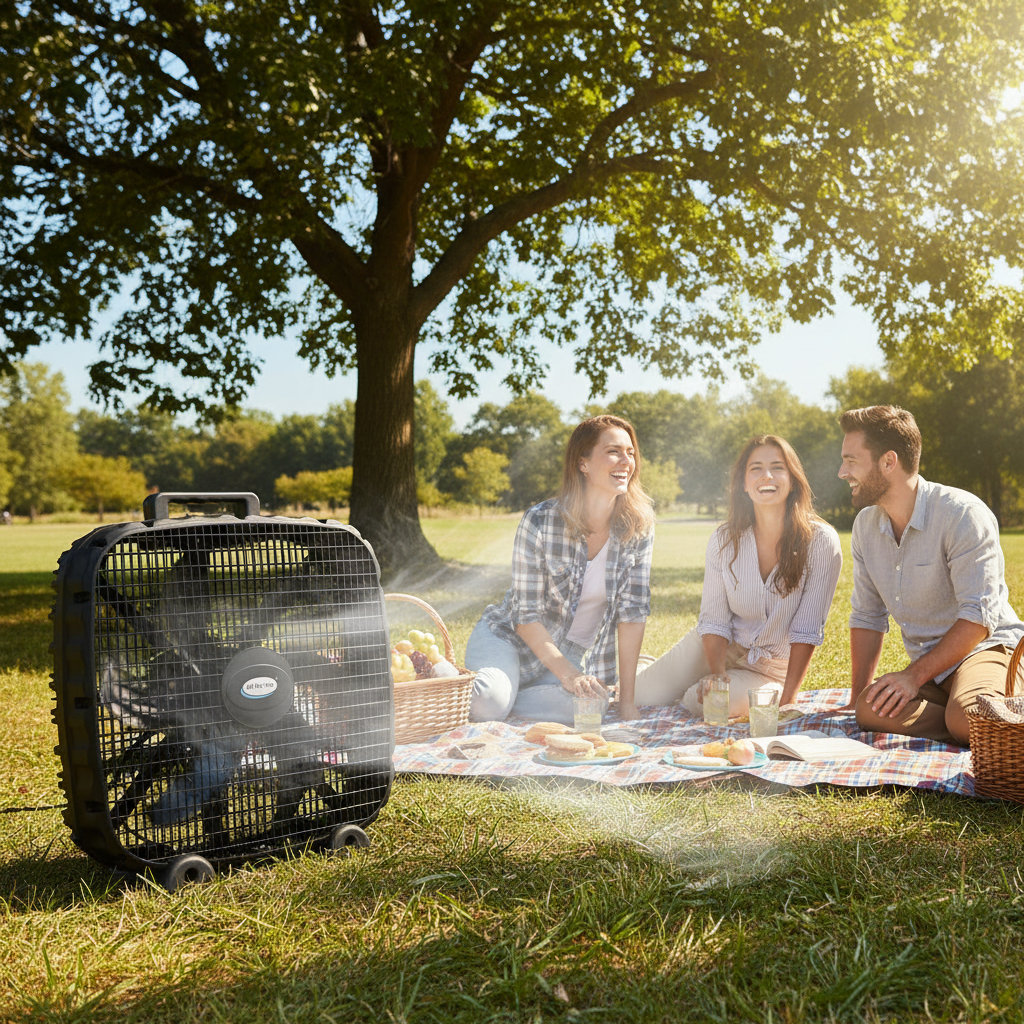 20-Inch 3-Speed Box Fan – Portable Bedroom Fan with Carry Handle, 5-Blade Powerful Airflow & Lightweight Design