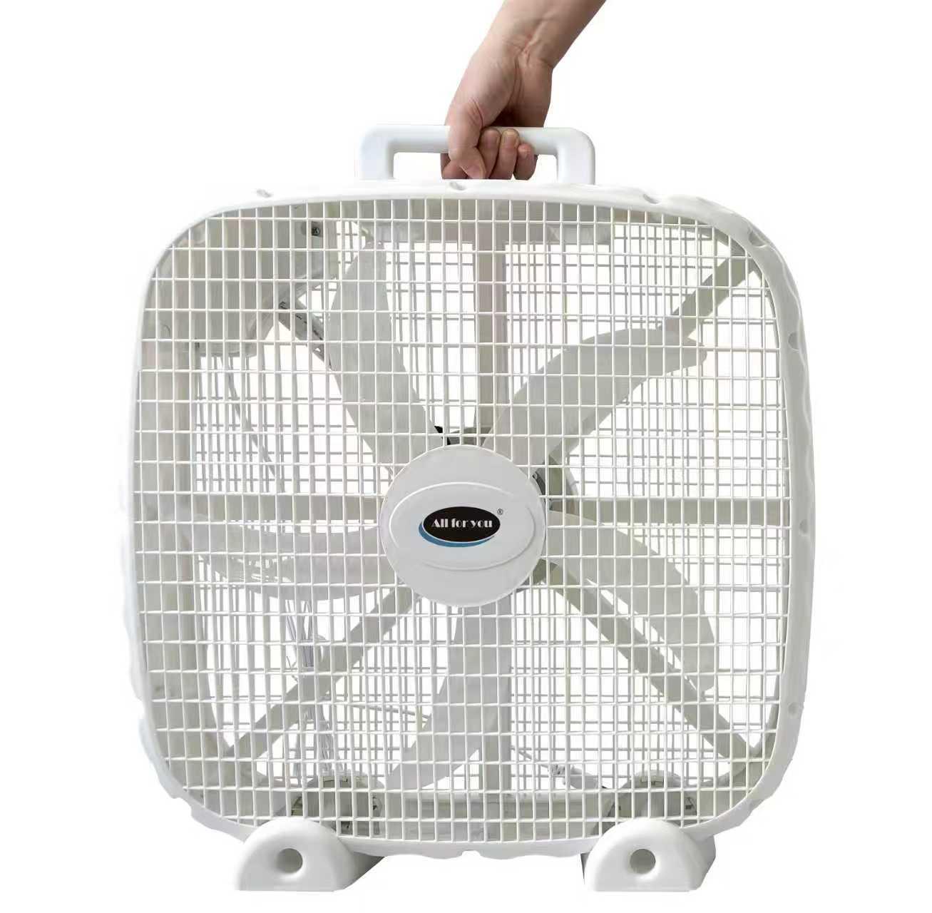 20-Inch 3-Speed Box Fan – Portable Bedroom Fan with Carry Handle, 5-Blade Powerful Airflow & Lightweight Design