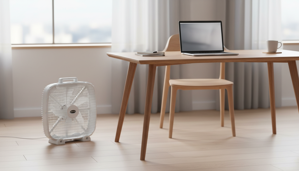 20-Inch 3-Speed Box Fan – Portable Bedroom Fan with Carry Handle, 5-Blade Powerful Airflow & Lightweight Design