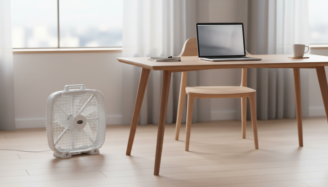 20-Inch 3-Speed Box Fan – Portable Bedroom Fan with Carry Handle, 5-Blade Powerful Airflow & Lightweight Design