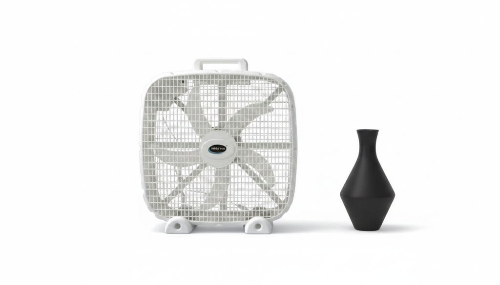 20-Inch 3-Speed Box Fan – Portable Bedroom Fan with Carry Handle, 5-Blade Powerful Airflow & Lightweight Design