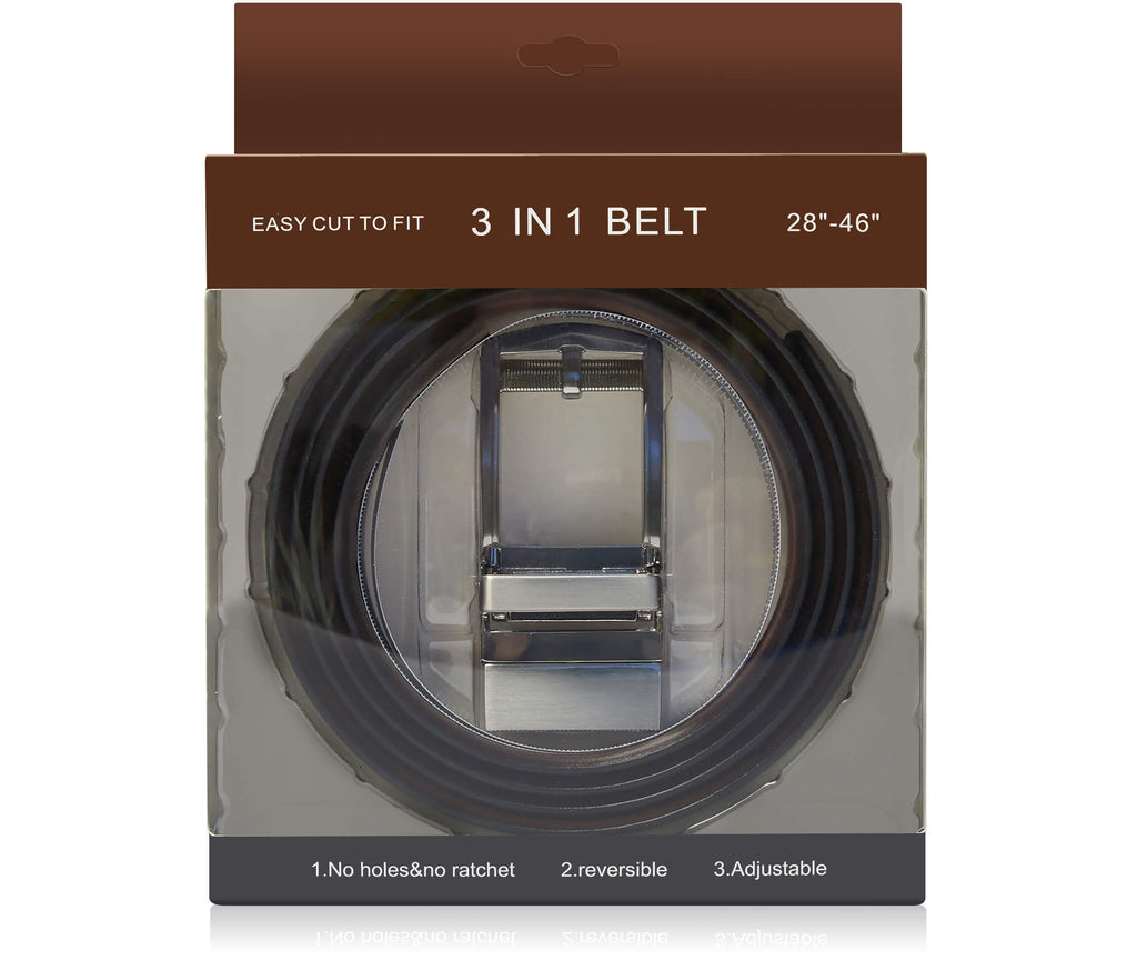Leather Reversible 3-in-1 Belt – Two Colors, One Buckle