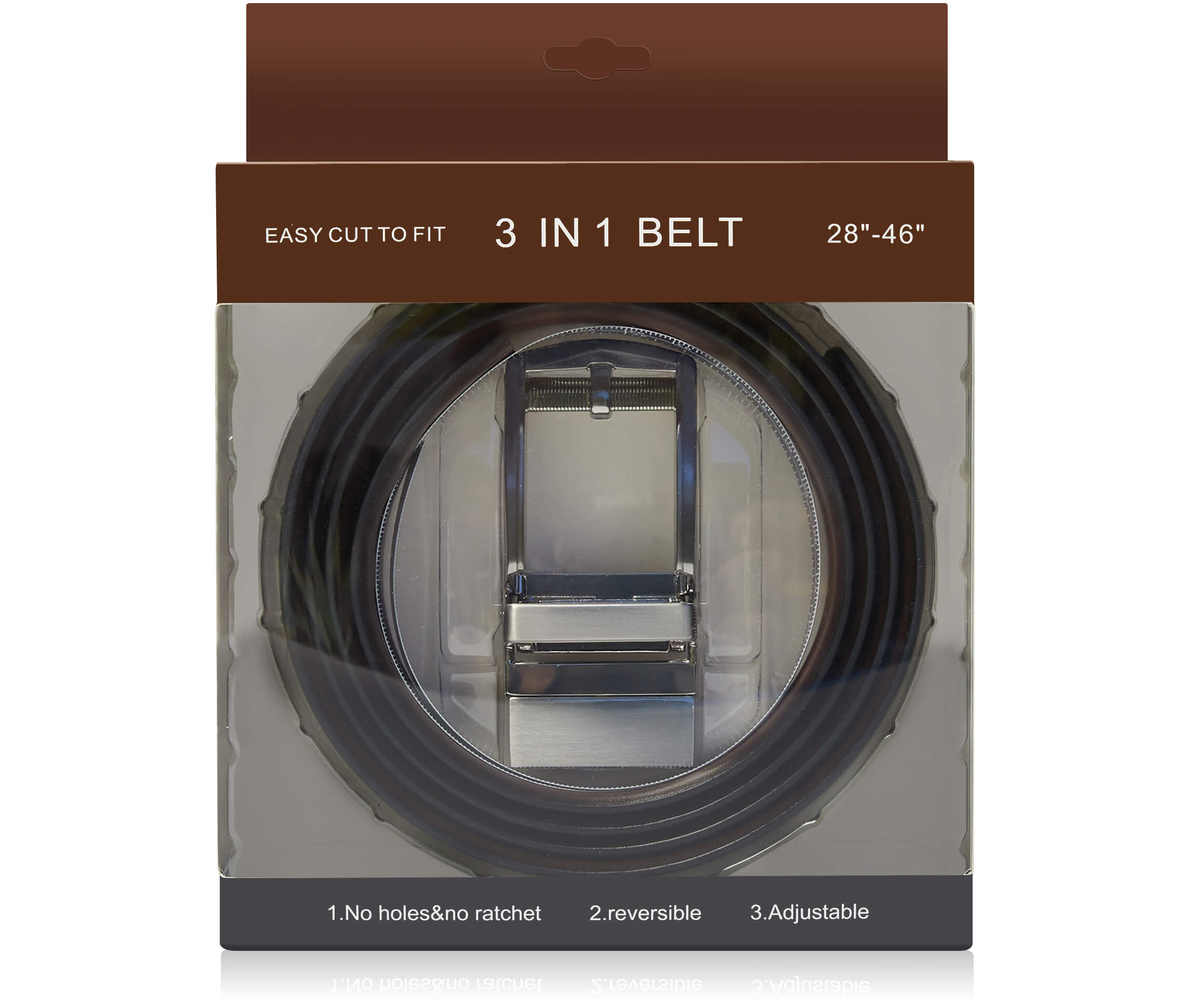 Leather Reversible 3-in-1 Belt – Two Colors, One Buckle