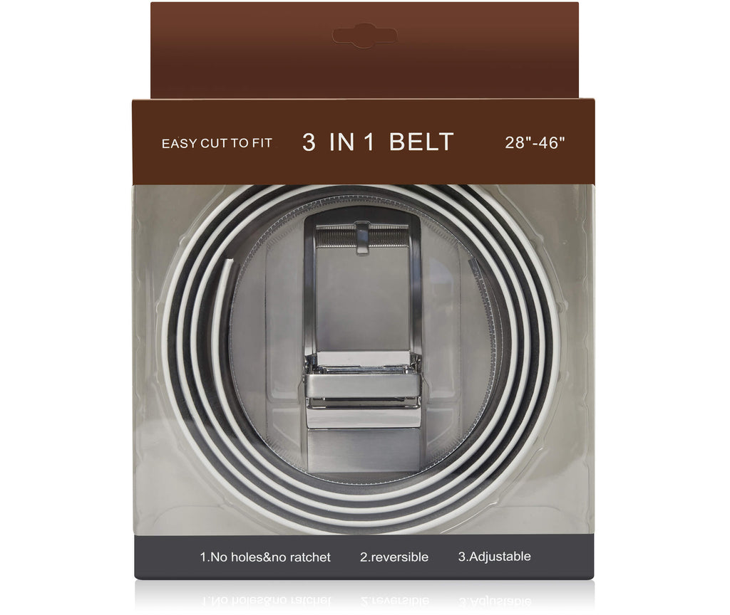 Leather Reversible 3-in-1 Belt – Two Colors, One Buckle