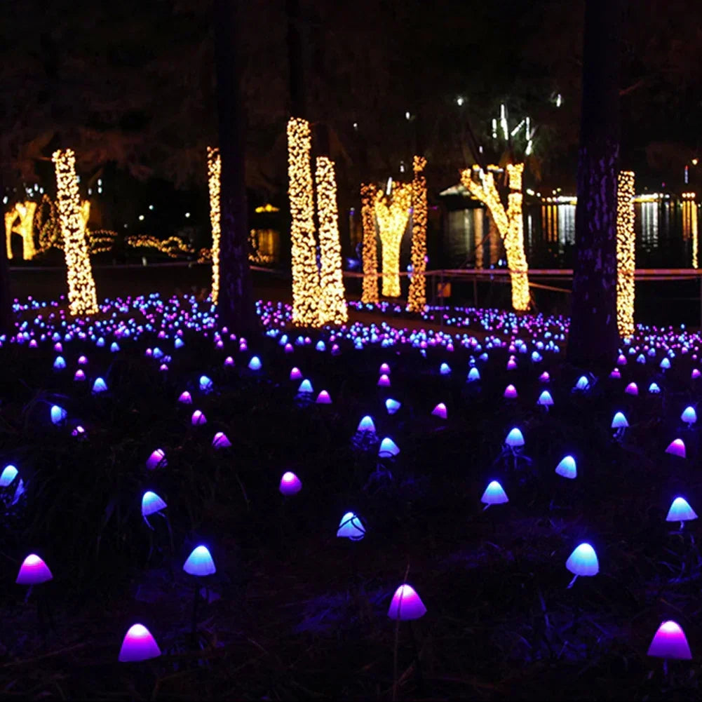 Solar-Powered Mushroom Garden Lights