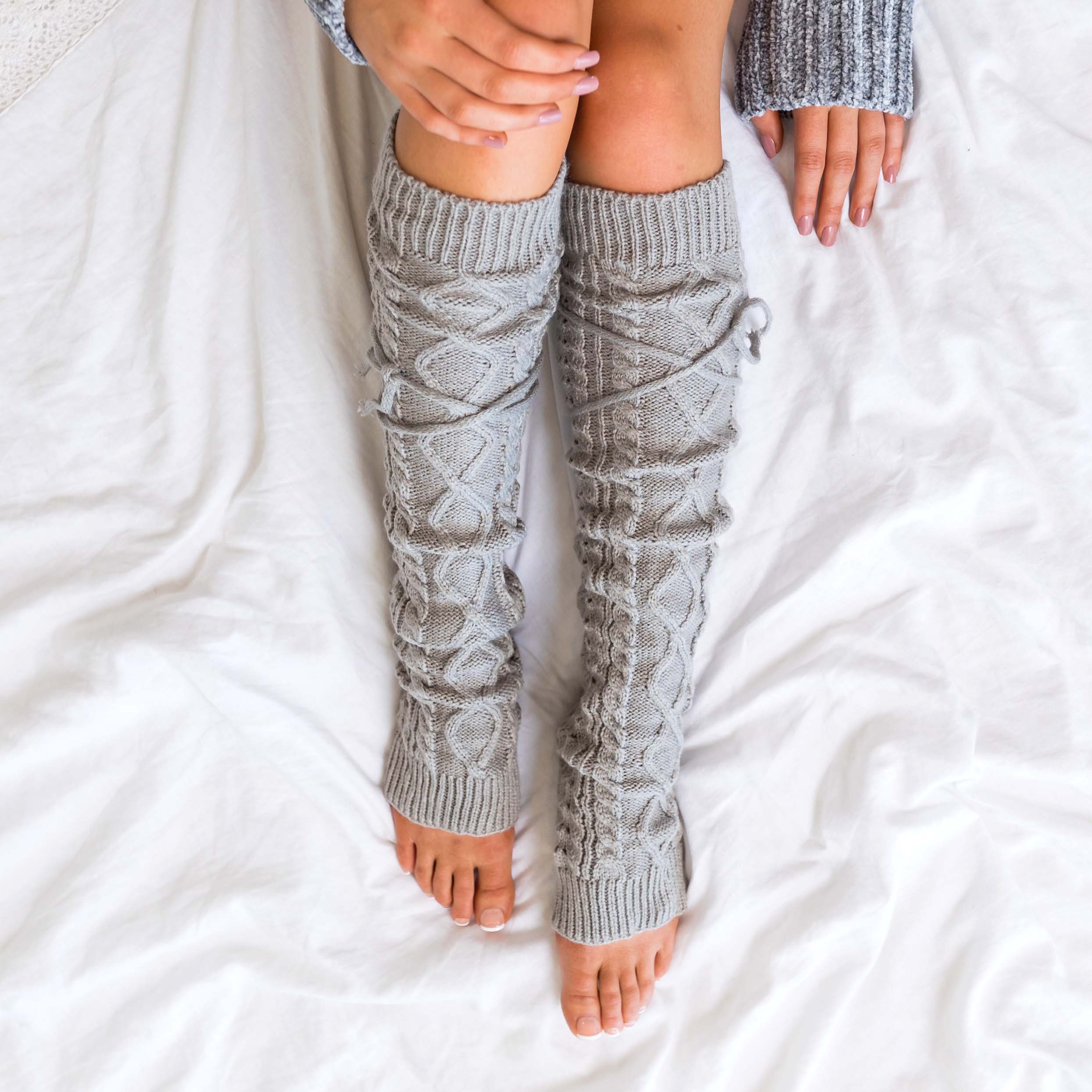 Long Cable-Knit Leg Warmer