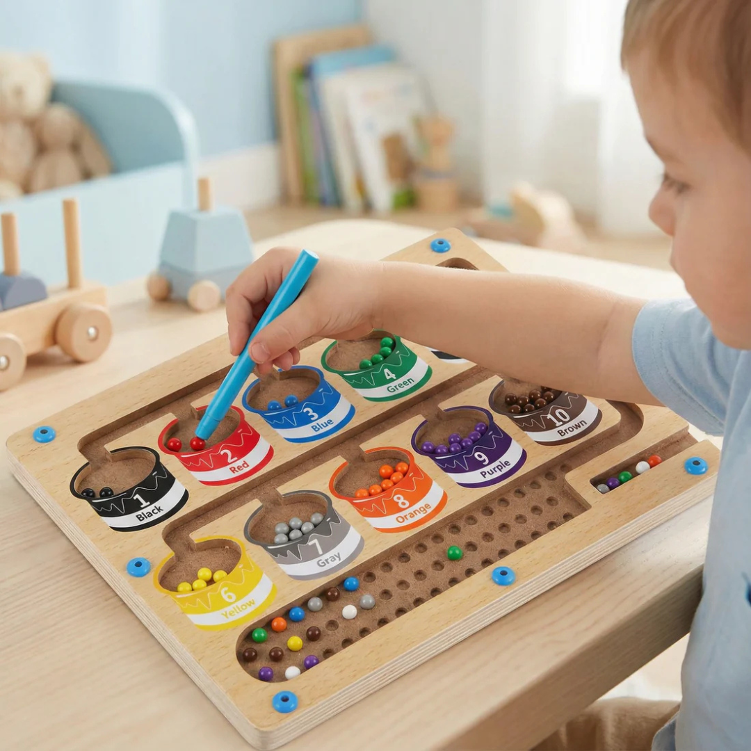 Magnetic Wooden Counting Board with Pen