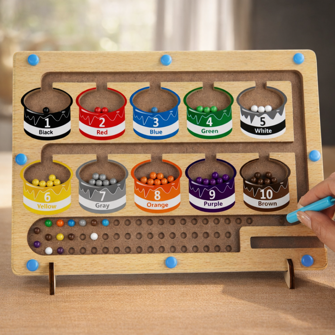 Magnetic Wooden Counting Board with Pen