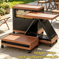 Portable Storage Bin w/ Wheels & Doors Foldable Stackable Organizer