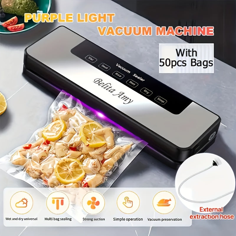 Vacuum Sealer Machine - Wet/Dry, Automatic, Includes 50 Bags