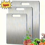 3PCS Stainless Steel Cutting Board Set Non-Slip Anti-Bacterial Kitchen Boards