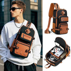 Anti-Theft Sling Bag Men Crossbody Chest Backpack USB Waterproof Travel Bag