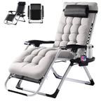 Zero Gravity Recliner Chair Foldable Patio Lounge w/Cup Holder & Cushion