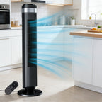 Bladeless Tower Fan - 5 Speeds, 64° Oscillating, Remote & Timer