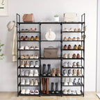 Multi Layers - Shoe Rack Organizer Column Storage Shelf Entryway w/ Hooks