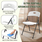 2/4/6 Pack White Plastic Folding Chairs Heavy Duty Metal Frame Indoor Outdoor
