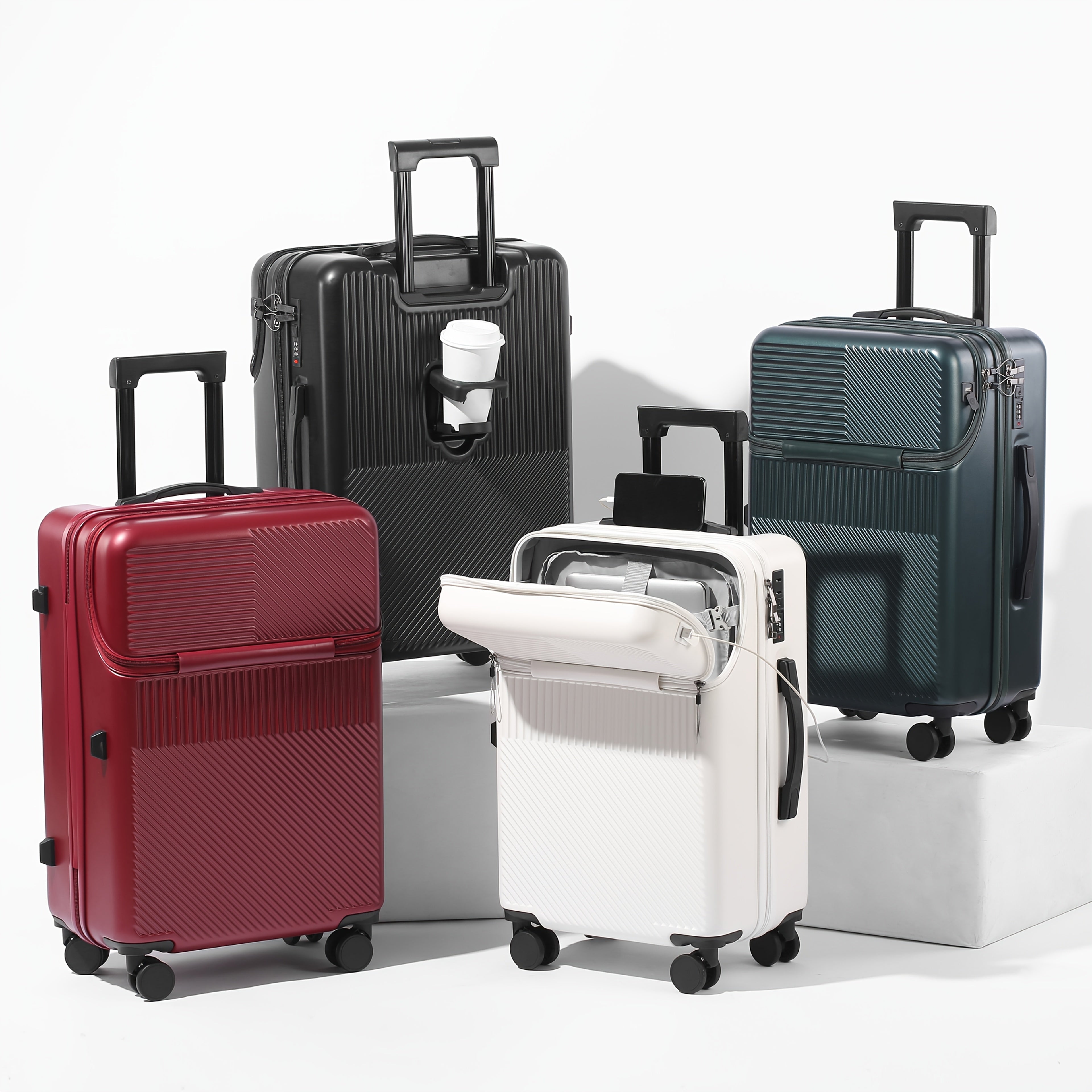 Hard Shell Carry-On Luggage - USB Port, TSA Lock, Spinner Wheels