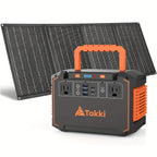 300W Portable Power Station Solar Generator w/ Foldable Solar Panel Camping Backup Power Supply